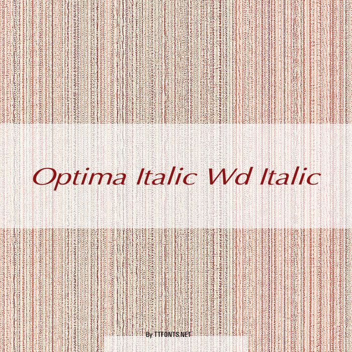 Optima Italic Wd Italic example